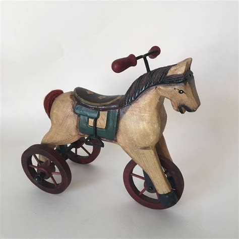 Vintage Wooden Horse on Wheels 